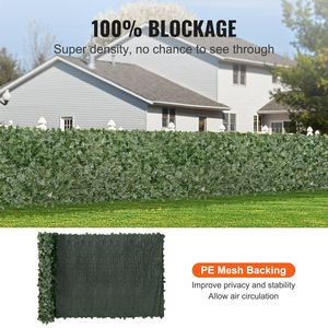 Edera Privacy recinzione 59X158in verde artificiale parete schermo rinforzato giunto finto siepi vite foglia decorazione per giardino esterno - Product Image 3