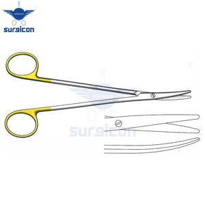Tijeras Quirúrgicas Curvas TC Doradas de 14.5 cm (5-3/4 Pulgadas) con Hojas de Corte de Precisión y Uso Médico Profesional - Product Image 3