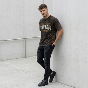 T-shirt unisexe à manches courtes en jersey 100% coton, coupe classique, respirant, style streetwear vintage, avec impression sérigraphique personnalisée et effet délavé à l'acide - Product Image 5