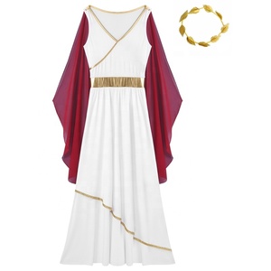 Costumes de reine romaine grecque ancienne pour femmes garnitures d'or robe Toga avec guirlande couvre-chef pour les carnavals de scène de discothèque - Product Image 3