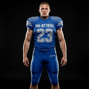Ensemble de maillots de football américain personnalisés, bleu royal et blanc, uniforme, pantalon de football rembourré, numéro 23, vêtements d'équipe, OEM ODM, vente en gros - Product Image 3