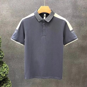 T-shirt tricoté haut de gamme pour homme en polyester/coton, séchage rapide, logo frontal, style décontracté, personnalisation de marque, vente en gros - Product Image 2