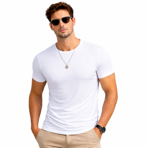 T-shirt en coton premium pour homme, col rond, coupe classique, manches courtes, respirant, séchage rapide, uni, décontracté, été, personnalisable avec logo - Product Image 3
