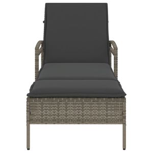 Chaise longue en polyrotin gris et acier thermolaqué : Confort et style inégalés - Product Image 4