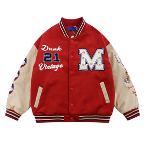 Chaqueta Varsity Newstyle 100% Lana con Bordado, Parches de Cuero Repujado, Sólida, Impermeable, Transpirable, Térmica y de Secado Rápido - Product Image 4