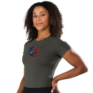 White Women's Fitted Baby Tee Cotton Gym T Shirt Fitness Workout Activewear <b>Athletic</b> Training Exercise Sports Short Sleeve Perfo - Product Image 4