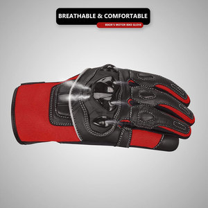 Gants de moto en cuir d'hiver confortables et flexibles, avec support de sécurité, tissu respirant, sangle de poignet réglable, conception durable - Product Image 4