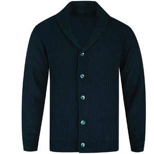 Cárdigan de Punto Negro Personalizado, Manga Larga, Cierre de Botones, Estilo Casual para Otoño, 100% Acrílico - Product Image 3