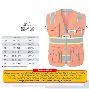 Chaleco de Seguridad Reflectante de Alta Visibilidad BIG TEN APPAREL, Unisex, de Poliéster, con Bolsillos y Cierre de Cremallera, Calidad Premium - Product Image 5