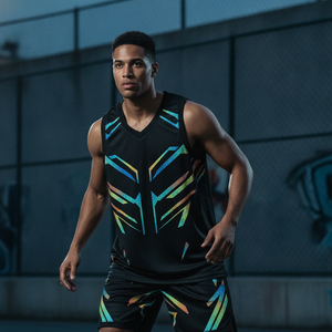 Uniformes de baloncesto sublimados personalizados al por mayor, conjuntos de calidad profesional, multicolor, transpirables y de secado rápido. - Product Image 2