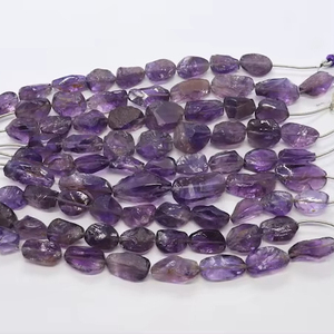 AAA Natural <b>Amethyst</b> Raw Nugget Shape Beads 11-12 MM <b>Amethyst</b> Tumble Nugget Beads 5Inch Natural African <b>Amethyst</b> Nugget Gemstone - Product Image 1