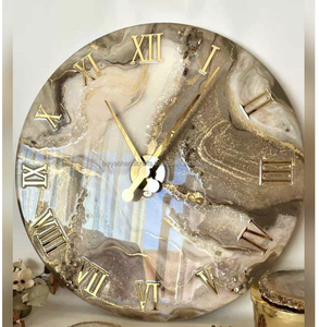 นาฬิกาแขวนผนังแบบเข็มควอทซ์สไตล์อุตสาหกรรมไม้เรซิ่นชายหาดดีไซน์ทะเลสไตล์โบราณสองชิ้นสำหรับตกแต่งห้องนั่งเล่นวันคริสต์มาส - Product Image 4