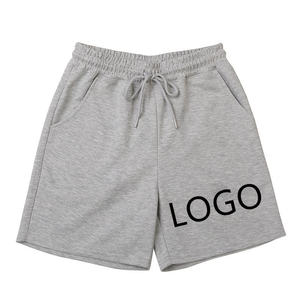 New Solid Color Summer <b>Knee</b> <b>Length</b> Mid Waist Unisex <b>Men's</b> Elastic Tie Casual Outdoor Printed Logo <b>Shorts</b> Wholesale - Product Image 1