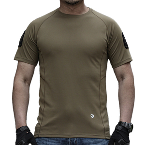 T-shirt en coton respirant, teint, écologique, à manches courtes, pour la chasse tactique, décontracté, d'été, style streetwear, grammage lourd - Product Image 2