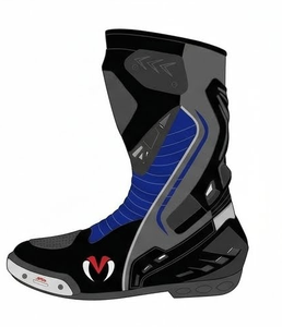 Botas de moto de media caña con parte superior sintética, suela de goma, cierre de cremallera, color azul grisáceo, para todas las estaciones, unisex, para hombre y mujer, de cuero, para montar en moto, de seguridad. - Product Image 4