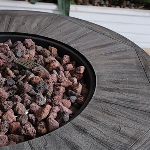 Square Stonecrest Gas <b>Fire</b> <b>Pit</b> <b>Table</b> 50,000 BTU Outdoor Patio Propane <b>Fire</b> <b>Pit</b> - Product Image 6