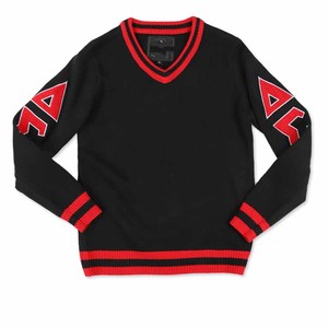 เซต้า |   ฟี |   เสื้อสเวตเตอร์ผู้หญิง Beta Sorority แบบติดกระดุม ลายตราสัญลักษณ์ สีน้ำเงิน/ขาว เสื้อผ้าสมาคมพี่น้องชาวกรีก ปักลายอะคริลิคเชนิลล์ - Product Image 5