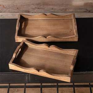 Bandeja Decorativa Clásica de Madera con Arte Geométrico Esmaltado para Té y Aperitivos |   Perfecto para regalos y decoración de la cocina - Product Image 3