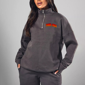Hot Sale Women's Hooded <b>Sweatshirt</b> 100% Cotton Pullover Oversized Drop Shoulder Winter Casual Wear Custom <b>zipper</b> <b>sweatshirt</b> - Product Image 1