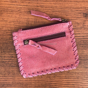 Nouveau Vente De Noël Botte Point Brun Daim En Cuir Porte-Monnaie Carte De Stockage Argent Sac Personnalisé En Cuir Véritable Petit Fermeture Éclair Portefeuilles - Product Image 5