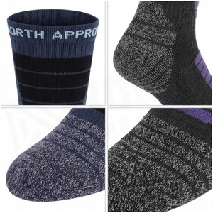 Crew <b>Socks</b> Geometric Pattern Blue Breathable Running <b>Socks</b> for Adults Spring Season - Product Image 4