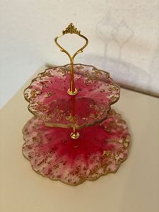 Decorative Marble Effect Resin Cake Stand For Elegant <b>Dessert</b> Displays And Wedding Table Decoration - Product Image 1