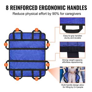 "8 Reinforced Handle Positioning <b>Bed</b> <b>Pad</b> 48x40" Lifting Turning Repositioning Sheet Washable Patient Transfer Electric Hoists" - Product Image 3