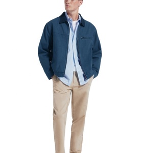 เสื้อแจ็กเก็ตผ้ายีนส์สำหรับผู้ชายเสื้อแจ็กเก็ตฤดูหนาวคอระบายอากาศผ้าฝ้ายทอลายทแยง - Product Image 3