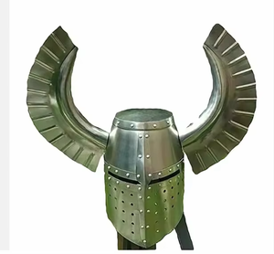Casco de Caballero Medieval Teutónico con Escudo Alado, Plateado y Hecho a Mano por Milap Industries, con Acabado Pulido y Personalizado - Product Image 1