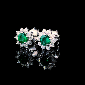 Pendientes de diamantes cultivados en laboratorio de oro blanco premium, color E, corte brillante redondo, 1.94 ct, claridad VVS2, joyería fina, pendientes de lujo para mujer - Product Image 2