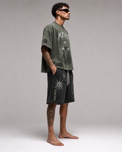 Top Quality Lightweight Summer Polyester Men T-Shirts Streetwear Casual Gym Wear <b>Tracksuit</b> Custom <b>Plain</b> T Shirt and Short Sets - Product Image 5