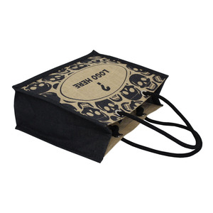 Custom Design Rope Handle <b>Burlap</b> Bag One Color All-over Print Custom Logo Jute Promotion Bag for Gift Promotion Shopping - Product Image 3