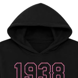 เสื้อฮู้ดครอปพิมพ์ลายกราฟิกสีดำสำหรับผู้หญิง ปี 1938 แขนยาว ผ้าฟลีซนุ่ม สวมใส่สบาย ทรงหลวม แฟชั่นสตรีทแวร์ - Product Image 2