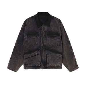 แจ็คเก็ตยีนส์ผู้ชายคุณภาพดีที่สุดขายส่ง แจ็คเก็ตยีนส์แขนยาวผ้าสั่งทำพิเศษสำหรับผู้ชาย - Product Image 1