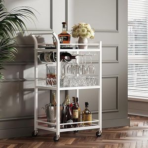 Handcrafted Decorative Metal Serving Trolley with Elegant Finish and Spacious Utility Shelves for Luxury Home Interiors - Product Image 1