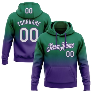 Sudadera con Capucha Deportiva de Moda, Diseño Nuevo, Personalizada, con Degradado Verde, Blanco y Morado, Venta Directa de Fábrica - Product Image 1