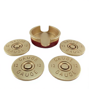 Sous-verres exclusifs élégants et classiques en aluminium plaqué or avec pierres pour la maison, la cuisine et les restaurants - Product Image 1