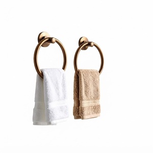Toallero de latón macizo hecho a mano de primera calidad, de lujo, color oro antiguo, para montar en la pared, para hotel y baños de alta gama. - Product Image 6