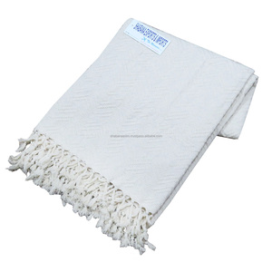 Manta suave de algodón tejida a mano a rayas con flecos para sofá cama silla minimalista decoración del hogar - Product Image 1