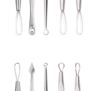 Ametrine Surgical Professional Ergonomic Manual Stainless Steel Pimple <b>Extractor</b> 5-Piece Silver <b>Blackhead</b> Remover Kit CE - Product Image 1