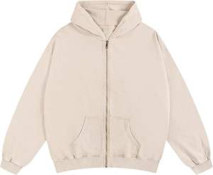 Sweat à capuche zippé oversize délavé à l'acide 100% coton avec broderie personnalisée style vintage pour homme, streetwear, fermeture éclair intégrale - Product Image 4