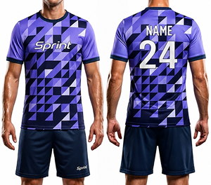 Personaliza tus Propias Camisetas de Fútbol Clásicas con Impresión Digital, Conjuntos de Camisetas de Fútbol Vintage de Alta Calidad para Adultos en Azul, Rojo y Blanco, Transpirables - Product Image 2