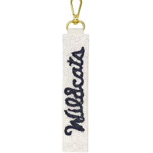 Elegant Script Design Gameday <b>Name</b> Beaded Keychain Personalized Script Letter Key Holder Handmade Boutique Gift Keychain in 2026 - Product Image 1
