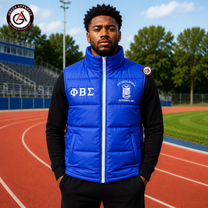 Chaleco Acolchado Ligero y Resistente al Viento de la Fraternidad Phi Beta Sigma, Ecológico, Personalizado con Bordado de la Hermandad Griega - Product Image 3