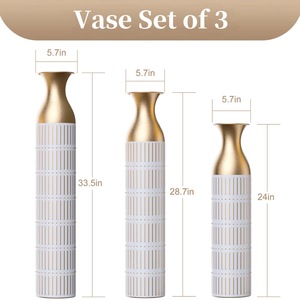 Vase de table en métal artistique pour fleurs décoratives, décoration intérieure élégante pour salon - Product Image 3