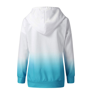 Sudadera con capucha de color degradado para mujer, manga larga, tejida, de poliéster, transpirable, para primavera - Product Image 2