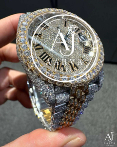 Reloj Mecánico de Lujo con Incrustaciones de Diamantes, Reloj de Pulsera de Cuarzo Analógico, Brazalete de Acero Inoxidable, Cristal de Zafiro, Unisex - Product Image 2