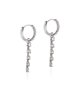 Pendientes de Moda con Borlas Largas, Estilo Moderno, Certificados por IGI, Oro Sólido de 10K, 14K, 18K, Diamantes Cultivados en Laboratorio, Pendientes de Aro con Diamantes Redondos - Product Image 2