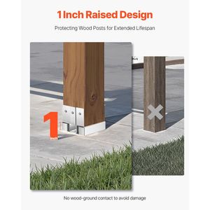 Pali in Acciaio al Carbonio Zincato 4x4 per Carichi Pesanti, 10 Pezzi, Dimensione Interna 3.53x3.56 pollici/89.6x90.5mm, Ancoraggi per Pali in Calcestruzzo, Strutture in Acciaio - Product Image 5