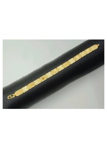 Bracelet pour homme en or jaune 22 carats avec maillons à motif carré de designer, finition haut de gamme, bijoux traditionnels et modernes - Product Image 2